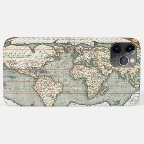 Vintage World Map by Abraham Ortelius 15871595 iPhone 11 Pro Max Case
