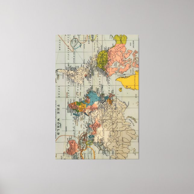 vintage world map canvas print (Front)