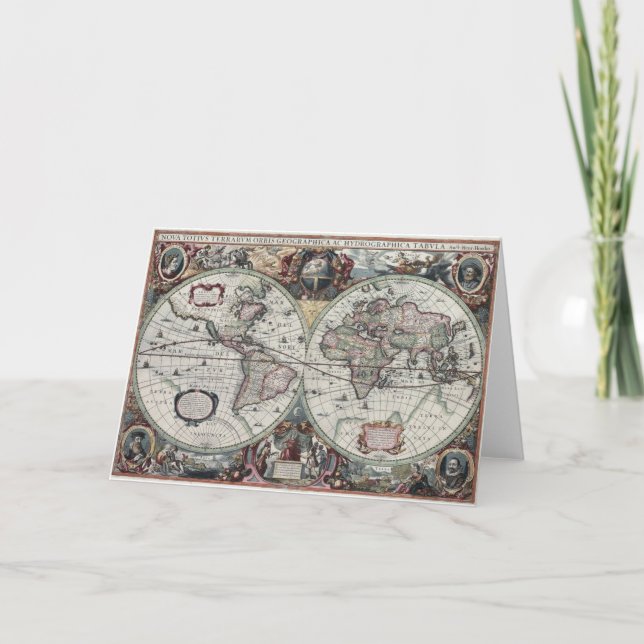 Vintage World Map Card (Front)