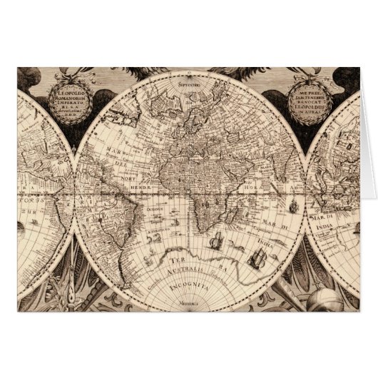 Vintage World Map Cards (Front Horizontal)