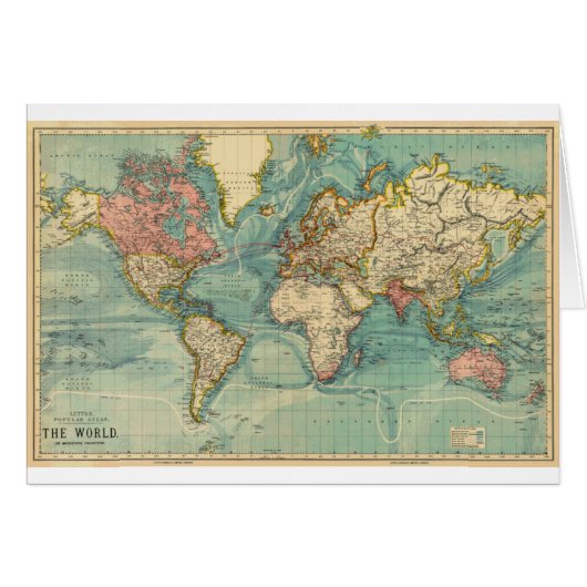 Vintage World Map Cards (Front Horizontal)