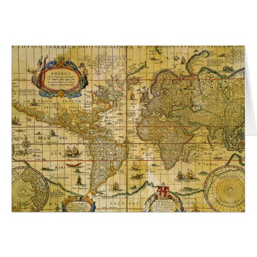 Vintage World Map Cards (Front Horizontal)