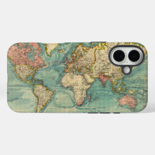 Vintage World Map iPhone 16 Plus Case