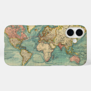 Vintage World Map iPhone 16 Plus Case