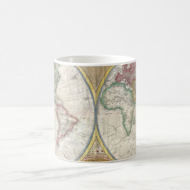 Vintage WORLD MAP Coffee Mug (Center)