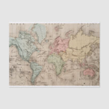 Vintage World Map Decoupage