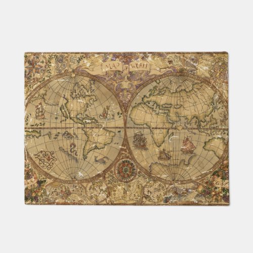 Vintage World Map Doormat