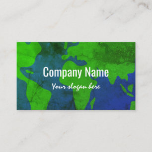 Vintage world map earth business card template