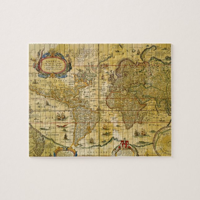 Vintage World Map Jigsaw Puzzle (Horizontal)