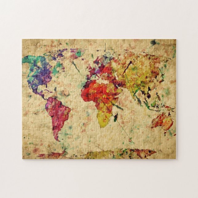 Vintage world map jigsaw puzzle (Horizontal)