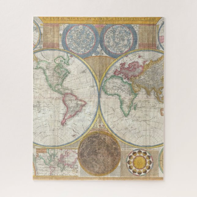 Vintage WORLD MAP Jigsaw Puzzle (Vertical)