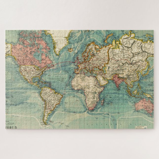 Vintage World Map Jigsaw Puzzle (Horizontal)