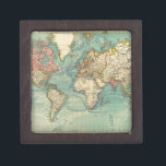 Vintage World Map Keepsake Box<br><div class="desc">Vintage Maps - World Map from 20th Century</div>
