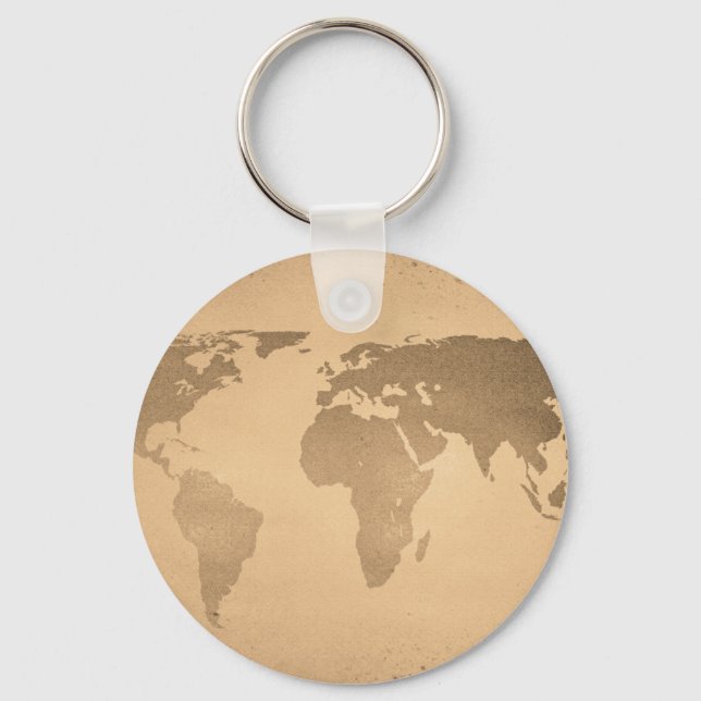 Vintage world map keychain (Front)