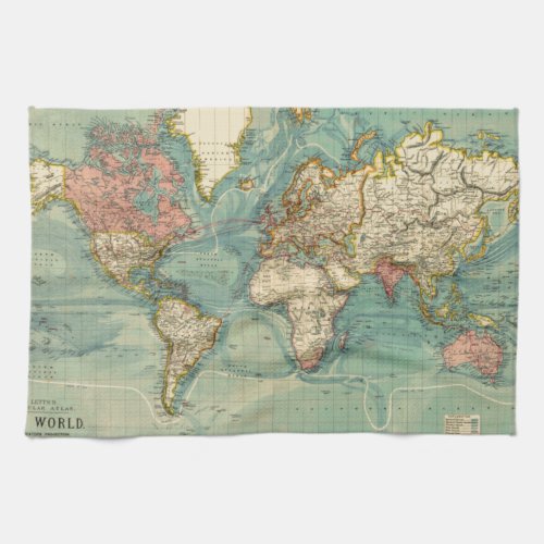 Vintage World Map Kitchen Towel