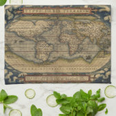 Vintage World Map Kitchen Towel (Folded)