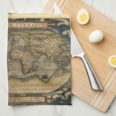 Vintage World Map Kitchen Towel (Quarter Fold)