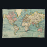 Vintage World Map Kitchen Towel<br><div class="desc">Vintage Maps - World Map from 20th Century</div>
