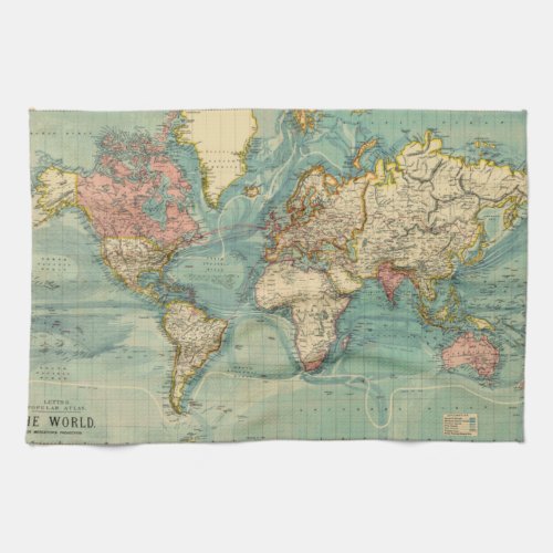 Vintage World Map Kitchen Towel