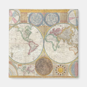 Vintage World Map Magnet
