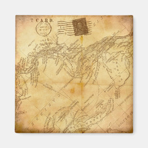 Vintage world map magnet