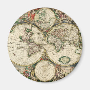 Vintage World Map Magnet