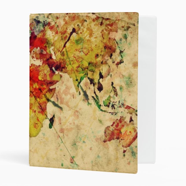 Vintage world map mini binder (Front/Inside)