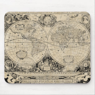 Vintage World Map Mouse Pad