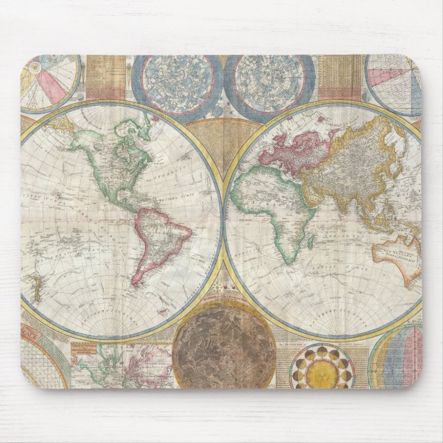 Vintage WORLD MAP Mouse Pad (Front)