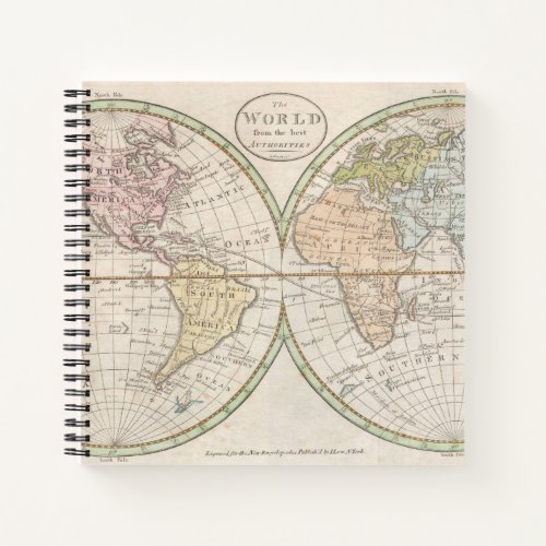 Vintage World Map Notebook