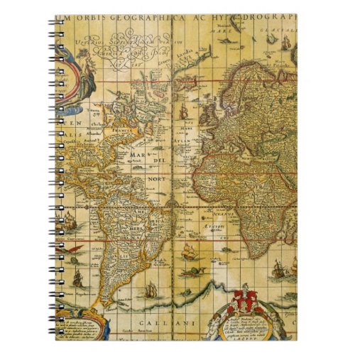 Vintage World Map Notebook