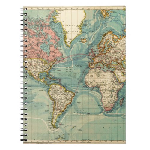 Vintage World Map Notebook