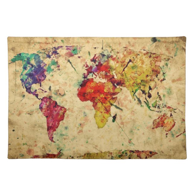 Vintage world map placemat (Front)