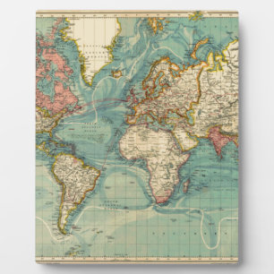 Vintage World Map Plaque