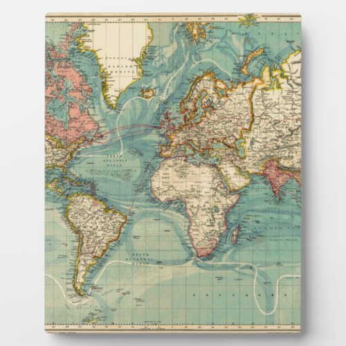 Vintage World Map Plaque