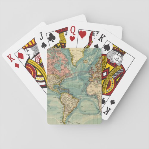 Vintage World Map Poker Cards