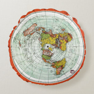 Vintage World Map Round Pillow