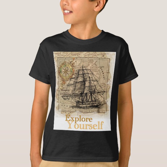 Vintage World Map T-Shirt (Front)