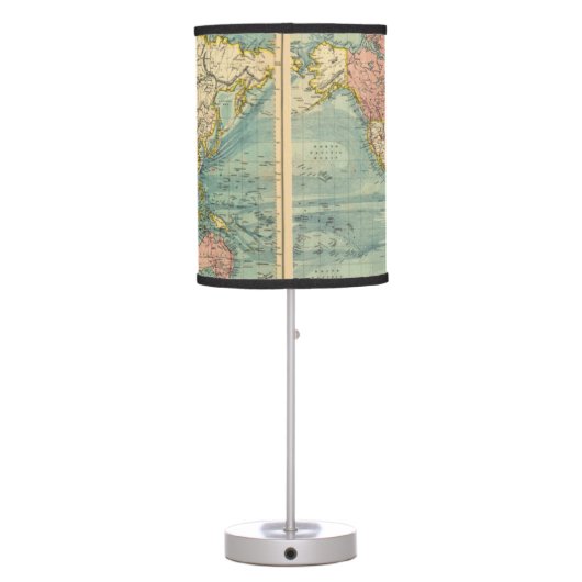 Vintage World Map  Table Lamp (Back)