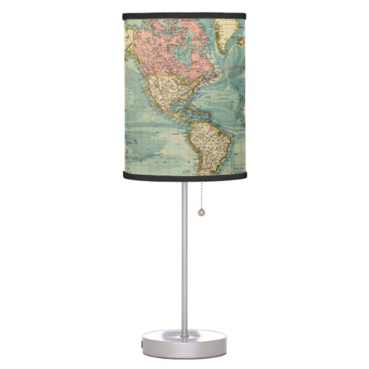 Vintage World Map  Table Lamp (Left)