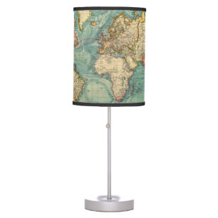 Vintage World Map Table Lamp