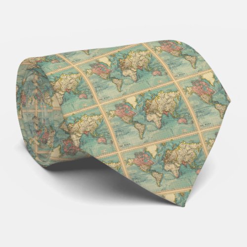 Vintage World Map Tie