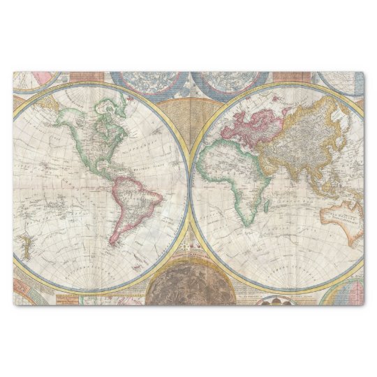 Vintage World Map Tissue Paper