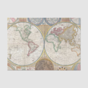 Vintage World Map Tissue Paper