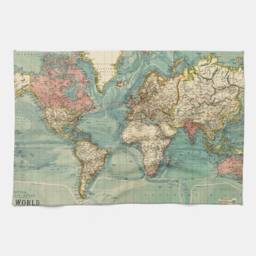 Vintage World Map Towel
