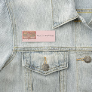 Vintage World Map Travel Specialist Name Tag