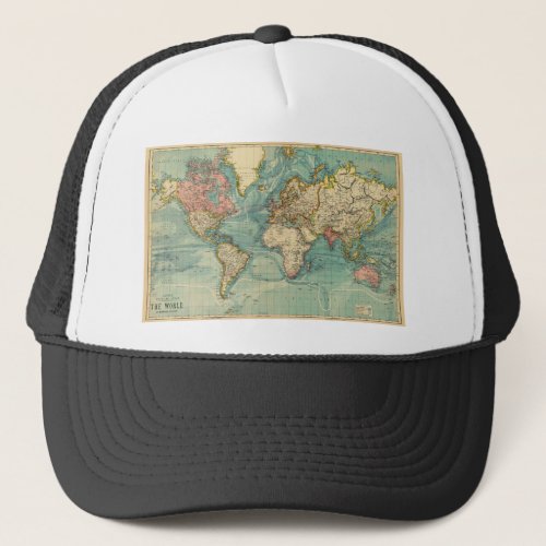 Vintage World Map Trucker Hat