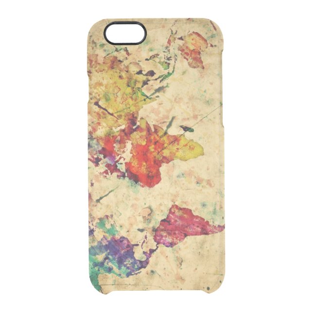Vintage world map uncommon iPhone case (Back)