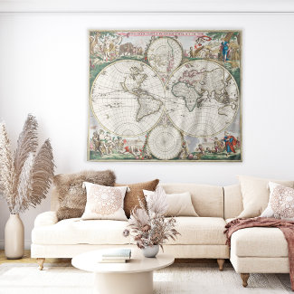 Vintage World Map Wall