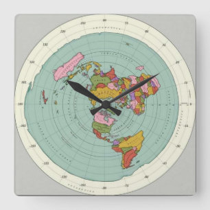 Vintage World map Wanduhr - Elegant culture Square Wall Clock